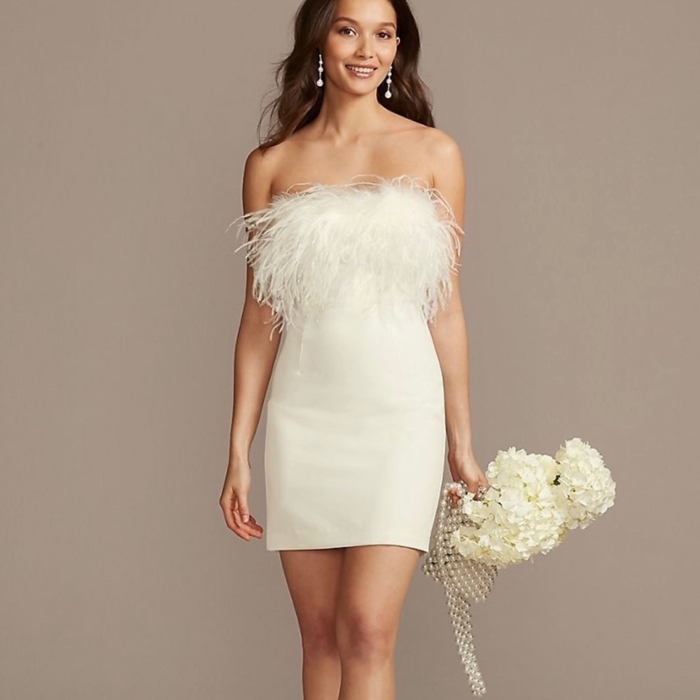 white feather dress